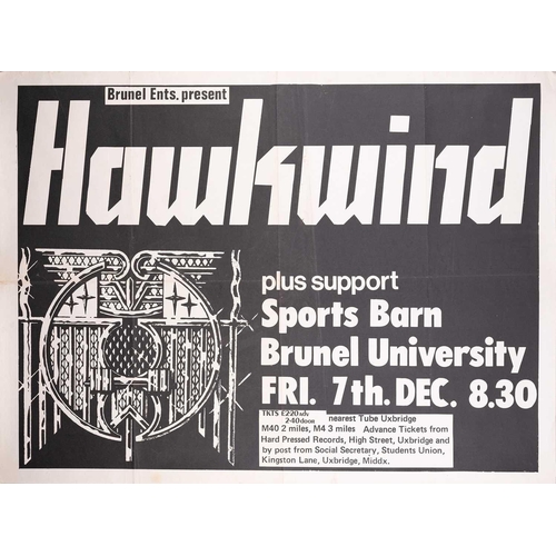 266 - Hawkwind: six original quad concert posters comprising two 