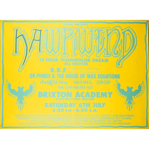 266 - Hawkwind: six original quad concert posters comprising two 