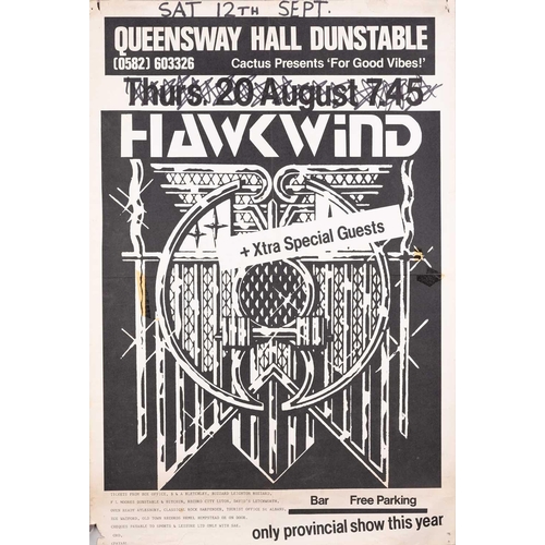 278 - Hawkwind: ten original posters comprising two quad illustration posters (each 102cm x 76cm), four 