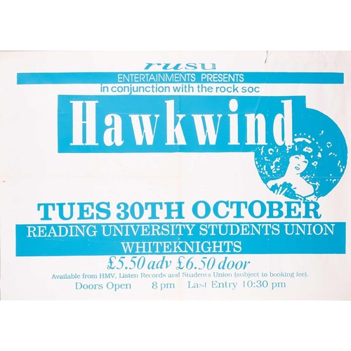 278 - Hawkwind: ten original posters comprising two quad illustration posters (each 102cm x 76cm), four 