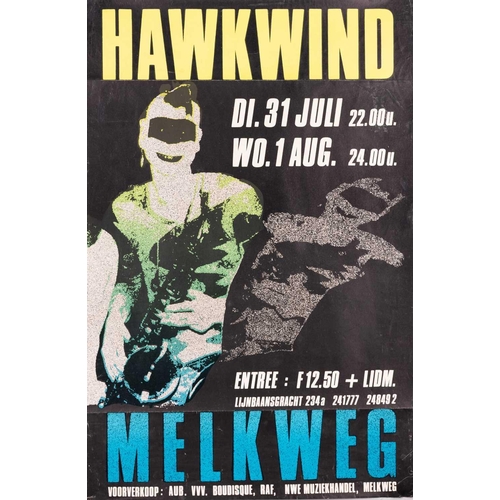 278 - Hawkwind: ten original posters comprising two quad illustration posters (each 102cm x 76cm), four 