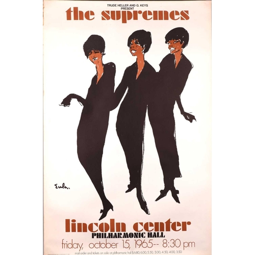 282 - The Supremes: an original concert poster, for the Lincoln Center Philarmonic Hall, October 15th 1965... 