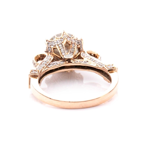 105 - A diamond dress ring, featuring a 2.70ct round brilliant-cut diamond in the centre, in a high-profil... 