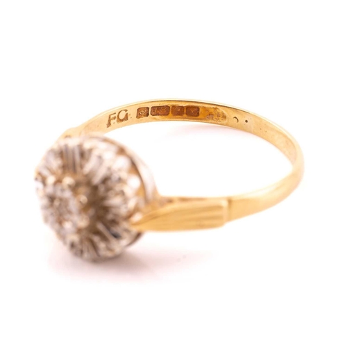 151 - A collection of seven rings, comprising of a three-stone ring set into yellow metals stamped 18ct, a... 