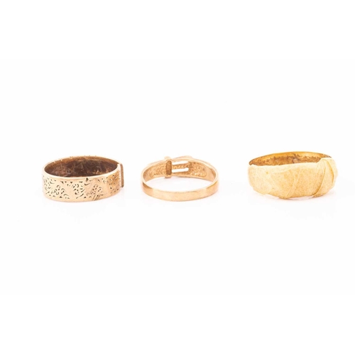 171 - A collection of five 9ct gold rings, three 18ct gold rings, a necklace with an integral heart and a ... 