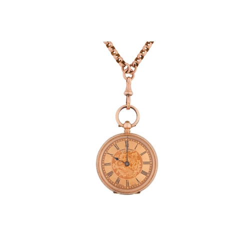 277 - A James Grant of Leeds open-face pocket fob watch, featuring a key-wound movement in a yellow metal ... 