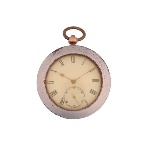 278 - A French open-face pocket watch and a steel pair case, featuring a key wound movement in a yellow me... 