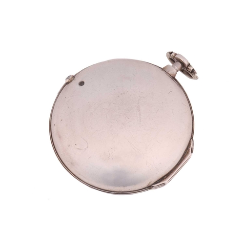 280 - A silver pair cased calendar pocket watch by Thomas Wagstaffe, the enamel dial with Roman numerals, ... 