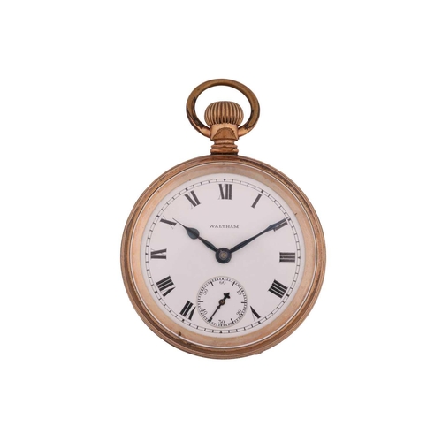 289 - A Waltham open-face pocket watch in a base metal case measuring 55mm and marked Watch Case Co Elgin,... 