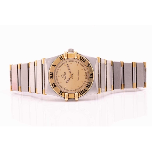 296 - An Omega Constellation lady's wristwatch, featuring a Swiss-made quartz movement in a steel case, me... 