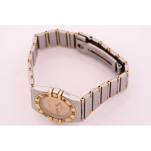 296 - An Omega Constellation lady's wristwatch, featuring a Swiss-made quartz movement in a steel case, me... 