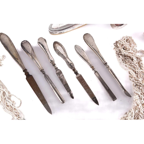 45 - A mixed collection comprising three silver-mounted nail buffs, six silver-mounted manicure tools, an... 