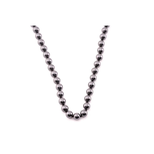 60 - A collection of jewellery comprising a hematite bead necklace, each bead approximately 7.9mm diamete... 