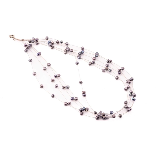 60 - A collection of jewellery comprising a hematite bead necklace, each bead approximately 7.9mm diamete... 