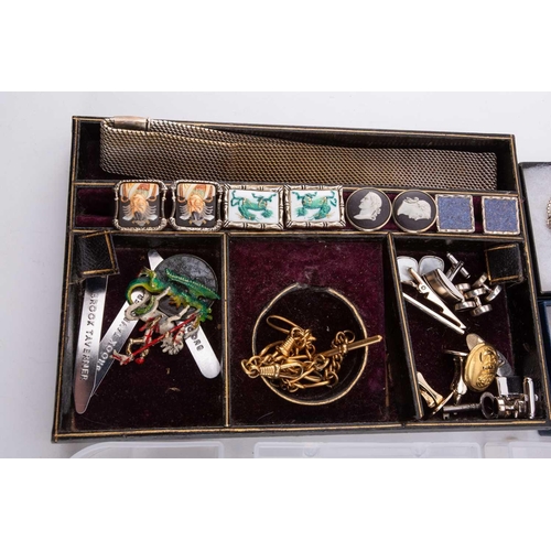 96 - A Victorian jewellery box and a quantity of costume jewellery and fashion watches, including a Scand... 