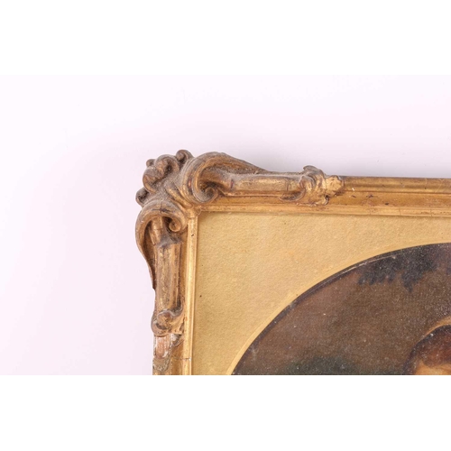 24 - Early 19th century Continental school, study of 'Virgin of the Milk', oil on canvas, 24 cm diameter,... 
