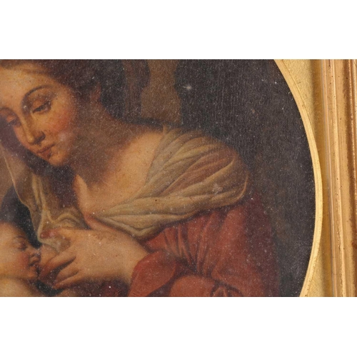 24 - Early 19th century Continental school, study of 'Virgin of the Milk', oil on canvas, 24 cm diameter,... 