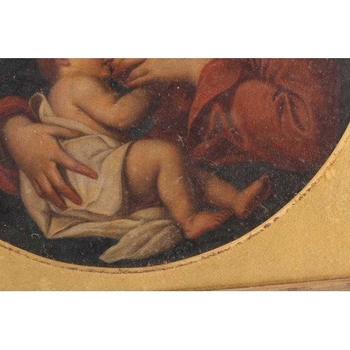 24 - Early 19th century Continental school, study of 'Virgin of the Milk', oil on canvas, 24 cm diameter,... 