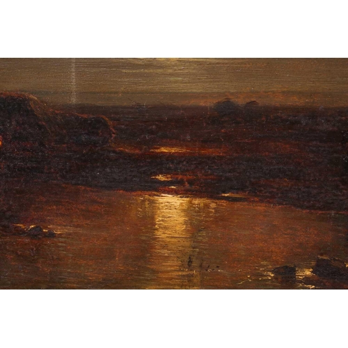 11 - 19th century Continental school, a moonlit Lake, indistinctly signed (A. Bauer?), dated 1859, oil on... 