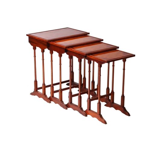 111 - A George III style mahogany quartteto of intersliding tables, 20th century each table with a moulded... 