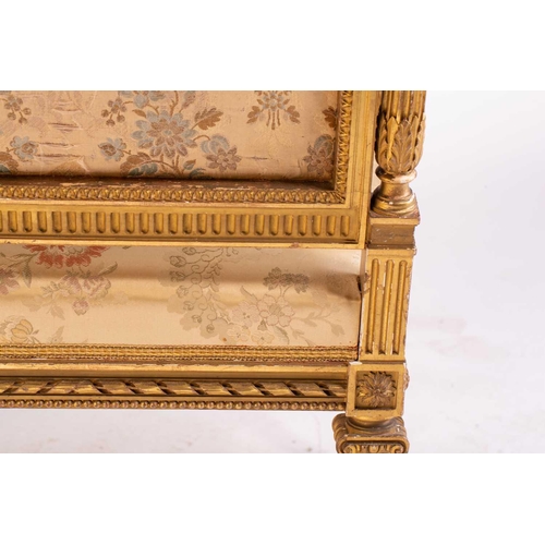 116 - In the manner of Antoine Gaillard; a finely carved wood and gilt gesso fauteuil, 19th century, with ... 