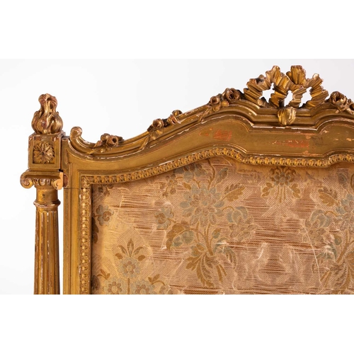 116 - In the manner of Antoine Gaillard; a finely carved wood and gilt gesso fauteuil, 19th century, with ... 