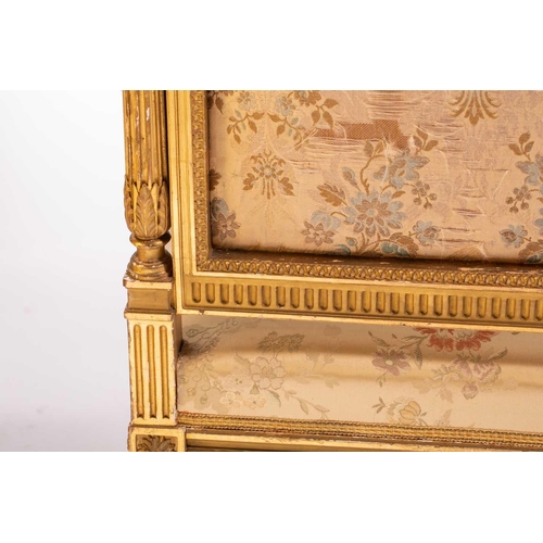 116 - In the manner of Antoine Gaillard; a finely carved wood and gilt gesso fauteuil, 19th century, with ... 