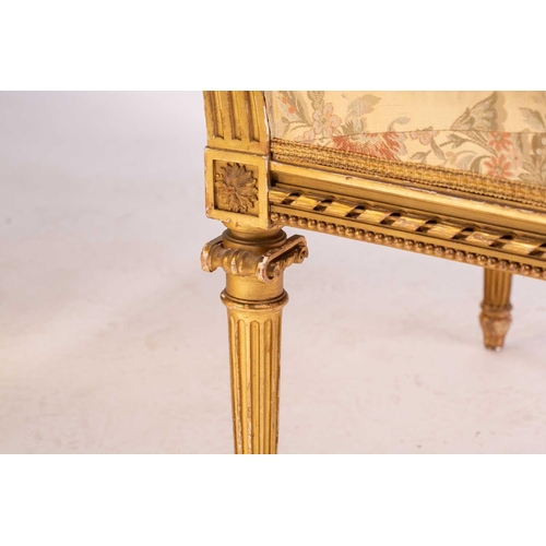 116 - In the manner of Antoine Gaillard; a finely carved wood and gilt gesso fauteuil, 19th century, with ... 