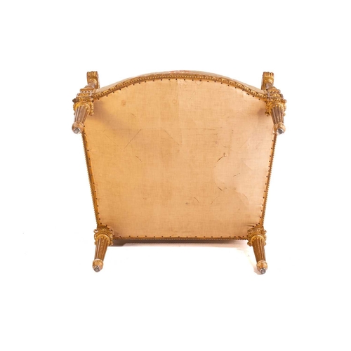 116 - In the manner of Antoine Gaillard; a finely carved wood and gilt gesso fauteuil, 19th century, with ... 