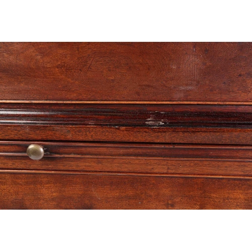 118 - A George III plum mahogany chest on chest, the cavetto cornice over two short and three long graduat... 