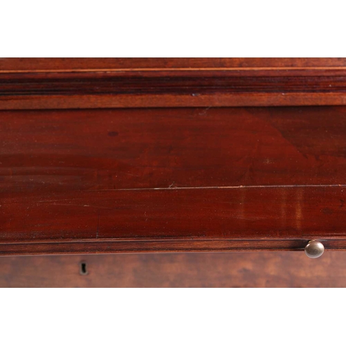 118 - A George III plum mahogany chest on chest, the cavetto cornice over two short and three long graduat... 