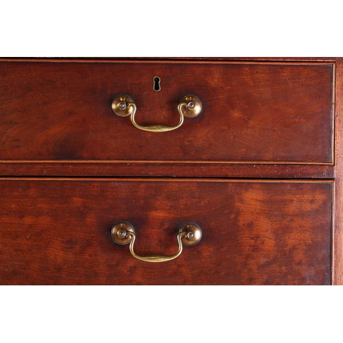 118 - A George III plum mahogany chest on chest, the cavetto cornice over two short and three long graduat... 