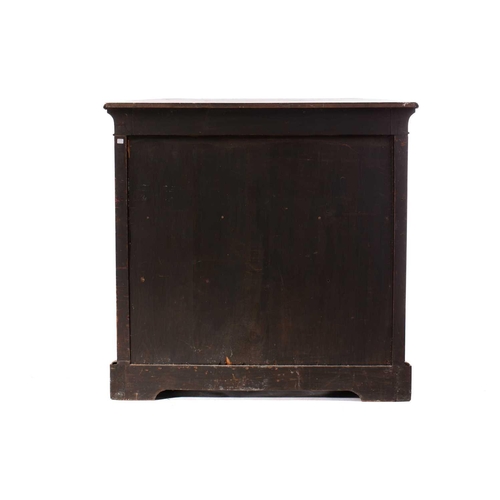 119 - A Victorian figured walnut credenza with a tulipwood banded figured top above a central glazed door ... 