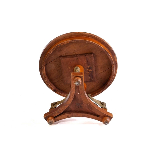 126 - A French Charles X style mahogany gueridon, late 19th century, the circular top with a decorative ma... 