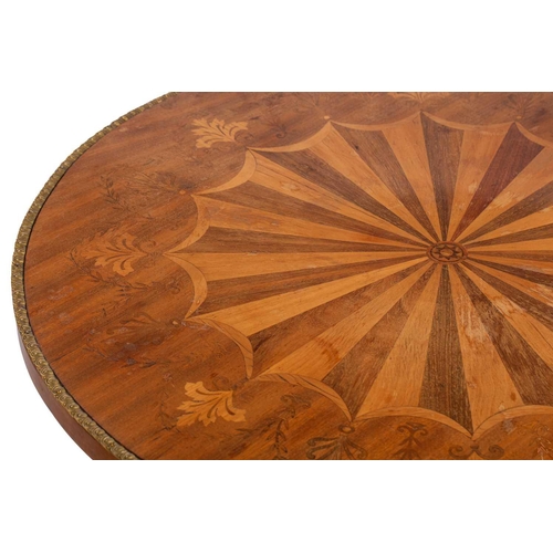 126 - A French Charles X style mahogany gueridon, late 19th century, the circular top with a decorative ma... 