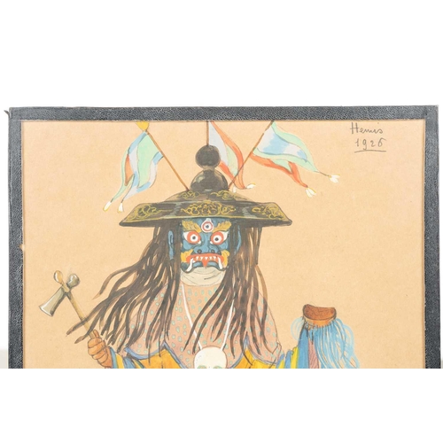 13 - Lea Lafugie (1890 - 1972), Tibetan ceremonial costume designs, a pair, signed and dated Hemis 1926, ... 