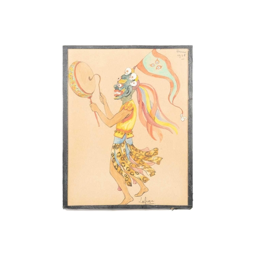 13 - Lea Lafugie (1890 - 1972), Tibetan ceremonial costume designs, a pair, signed and dated Hemis 1926, ... 