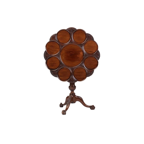 130 - A George III style mahogany revolving supper table, 20th century (but a faithful copy), the circular... 