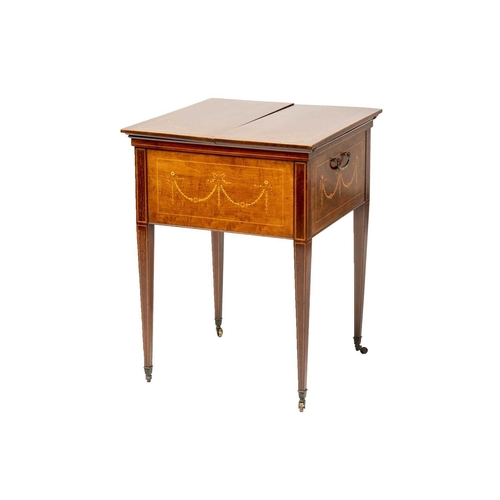 136 - An Edwardian Maple & Co of Tottenham Court Rd, Neo-Classical marquetry inlaid mahogany drinks table,... 