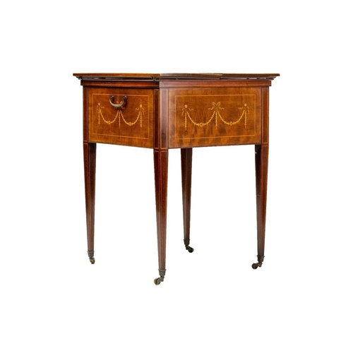 136 - An Edwardian Maple & Co of Tottenham Court Rd, Neo-Classical marquetry inlaid mahogany drinks table,... 