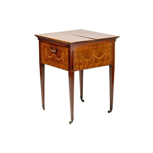 136 - An Edwardian Maple & Co of Tottenham Court Rd, Neo-Classical marquetry inlaid mahogany drinks table,... 