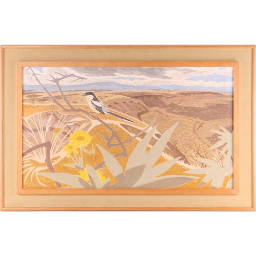 15 - Oliver Heywood (British 1920-1992) 'Fiscal Shrike, Menengai', oil on canvas, signed and dated 1979, ... 