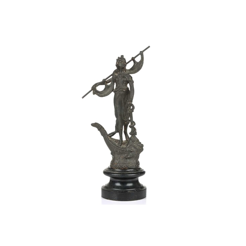 163 - A late grand tour patinated bronze reduction of the Furietti Centaur, 19th century, with arm aloft a... 