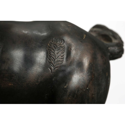 163 - A late grand tour patinated bronze reduction of the Furietti Centaur, 19th century, with arm aloft a... 