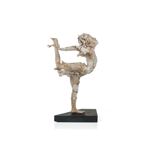 165 - † Emma Rodgers (b.1974) British, 'Dancer', a sculpture in porcelain, on a triangular base, 51 cm hig... 