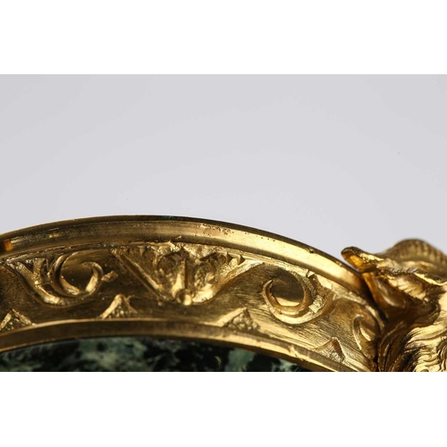 175 - A fine pair of Louis XVI style ormolu and variegated green marble cassolettes of classical urn form,... 