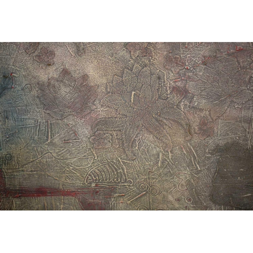 18 - Hussein Salim (b.1966) Sudanese, two large abstract studies, mixed media on canvas, each 151 cm x 13... 