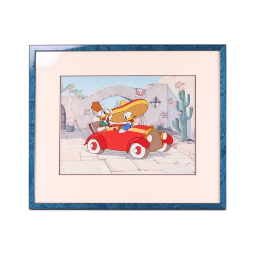 183 - A hand-painted Xerographic character cel from the 1937 Disney cartoon 'Don Donald', from a limited e... 