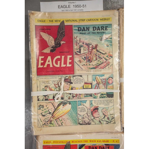 188 - A complete run of the first set of Eagle comics, (997 issues in 20 volumes), 1950-1969, to include i... 