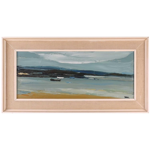 2 - † Donald McIntyre (1923-2009) British, 'The Estuary', oil on board, monogram signature to lower righ... 